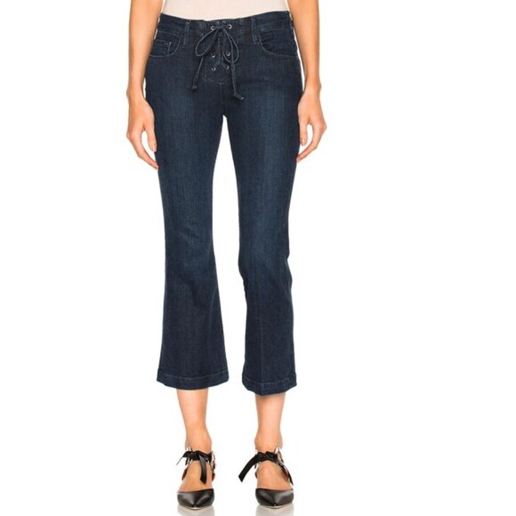 Frame Le Crop Mini Boot Lace Up Jeans in Hayworth Size 27 - Picture 1 of 3